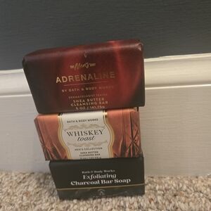 Bath & Body Works Adrenaline, Whiskey Toast, and Charcoal Soap Trio